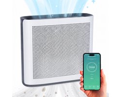 Luchtreiniger Premium met App - CADR 450 m³/u - Air Purifier XL - Luchtreinigers met HEPA Filter en Ionisator - Werkt tegen Huisstofmijt, Hooikoorts, Allergie - Silvergear