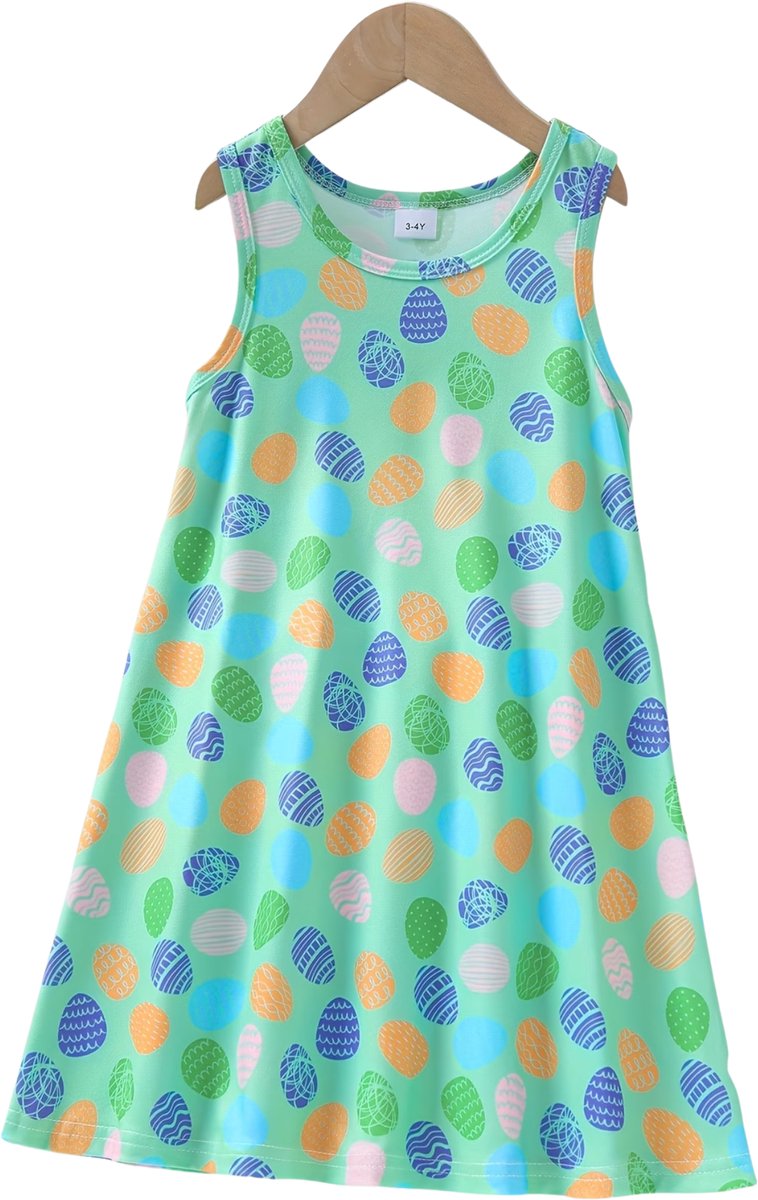 Currero Zomerjurk Meisjes Zomerjurken Kinderen Jurk Meisje Ibiza Stijl Sundress Kinderkleding 3-4 Jaar Viriditeit