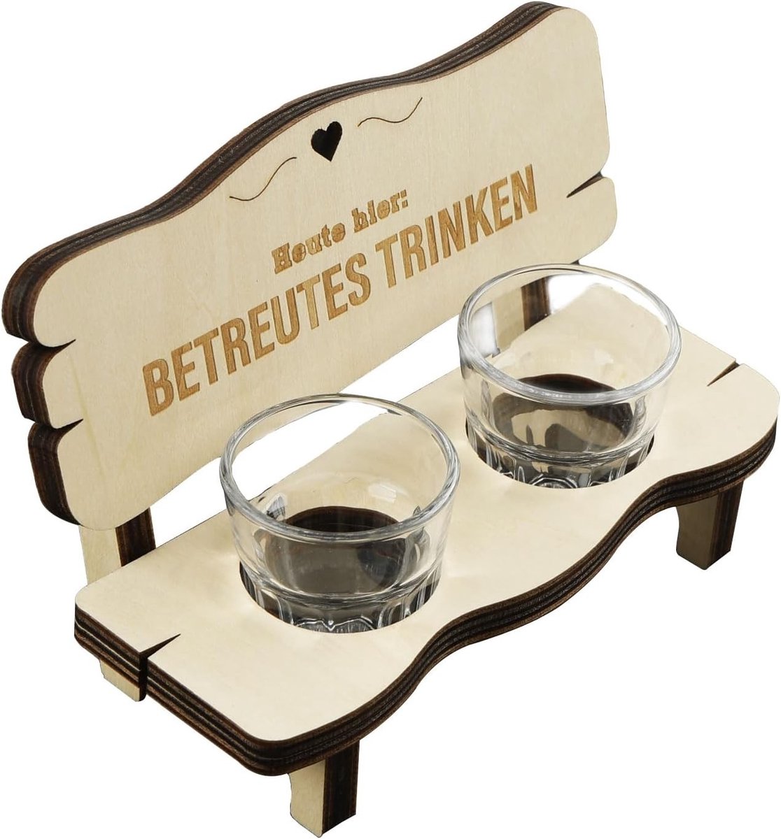 Gepersonaliseerde Houten Bank met 2 Bekers, Grappige Cadeaus voor Verjaardag, Kerst en Jubileum voor Mannen en Vrouwen