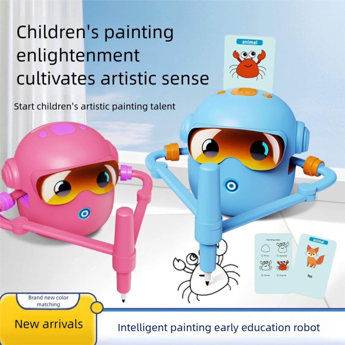 Joyage Teken robot voor kinderen - Tekenrobot Roze - Leren Tekenen voor kinderen Montessori Speelgoed - Educatief Speelgoed meisjes 3 4 5 6 7 8 jaar - Stap voor stap tekenen kinderen - Robot Speelgoed Motoriek Speelgoed - Jongens & meisjes speelgoed — afbeelding 3