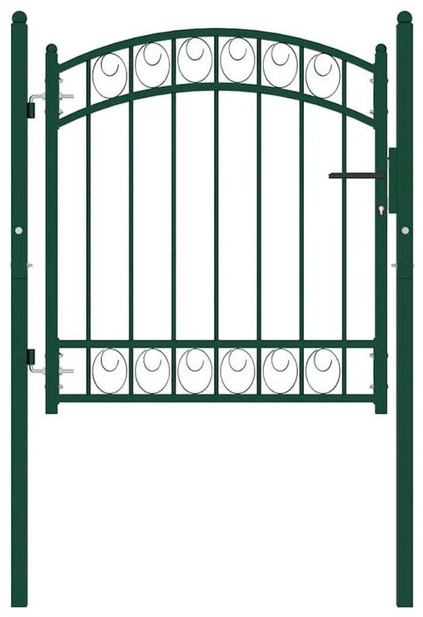 Groene Metalen Tuinpoort – Tuinhek – Toegangspoort – Erfpoort – Opritpoort – Boogvormig On