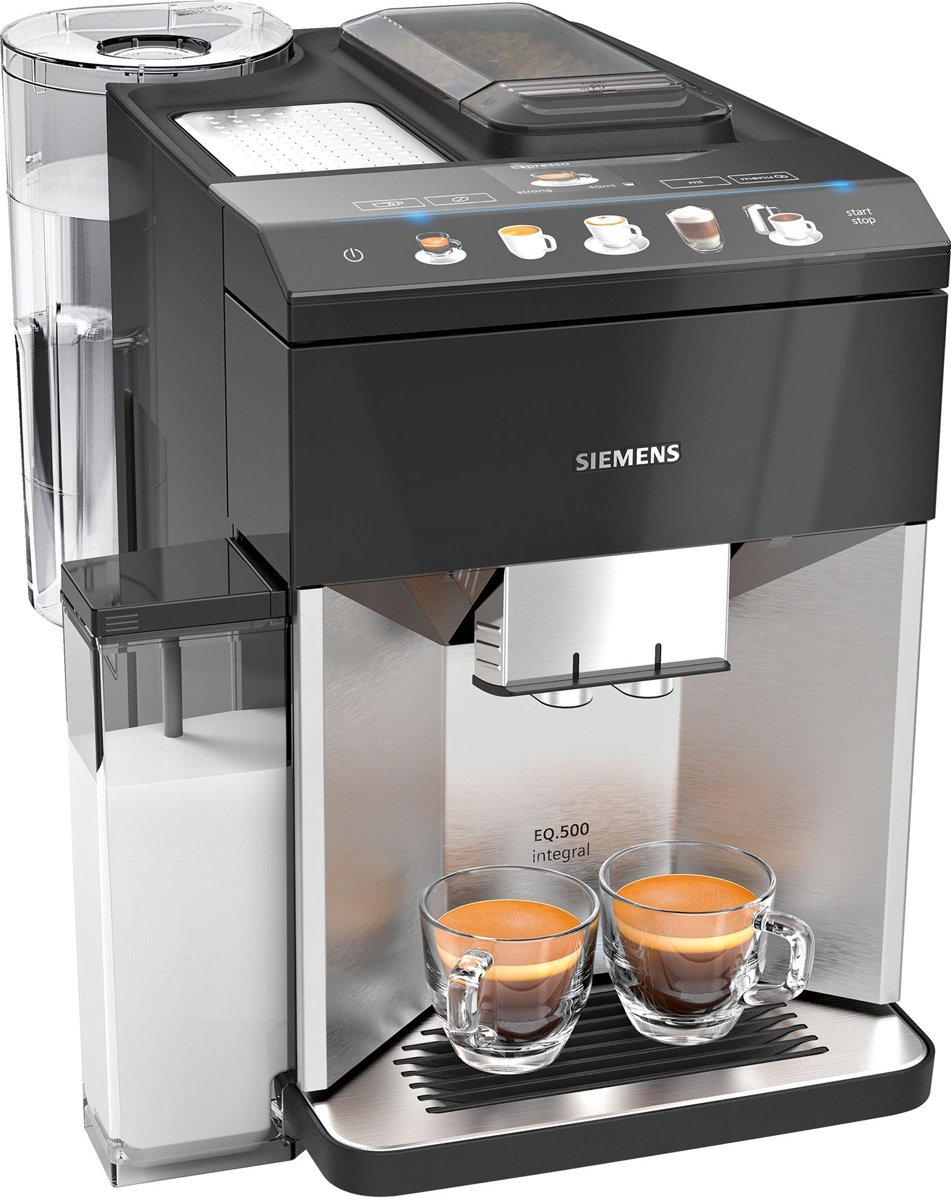 Bol.com Siemens EQ500 TQ507R03 - Volautomatische espressomachine - Kopverwarmer - Zwart/RVS aanbieding