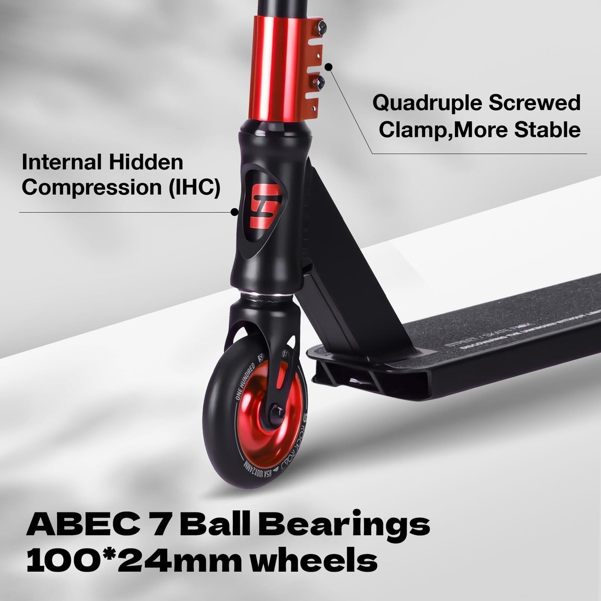 SnelShoppen - Stuntstep 360° Besturing, Trick Scooter met Chroom ABEC-7 Lager, 100mm PU Wielen, Aluminium voor Kinderen, Tieners en Volwassenen - Zwar
