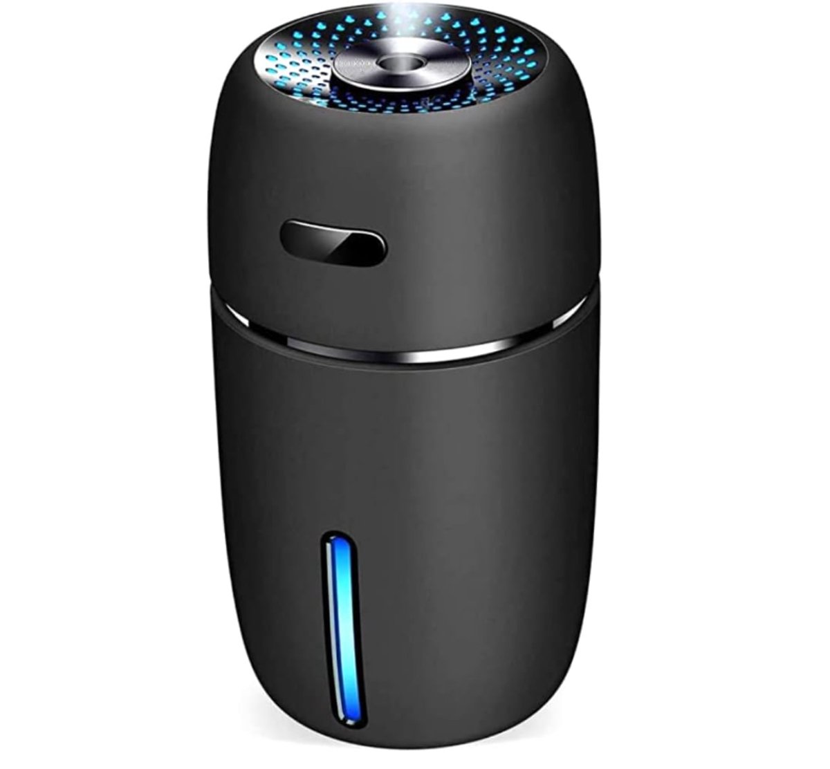 Auto-verspreider voor etherische oliën – USB-auto-luchtbevochtiger – 200 ml mini-draagbare luchtreinigers – met 7-kleuren nachtlamp – (zwart) – luchtbevochtigers.