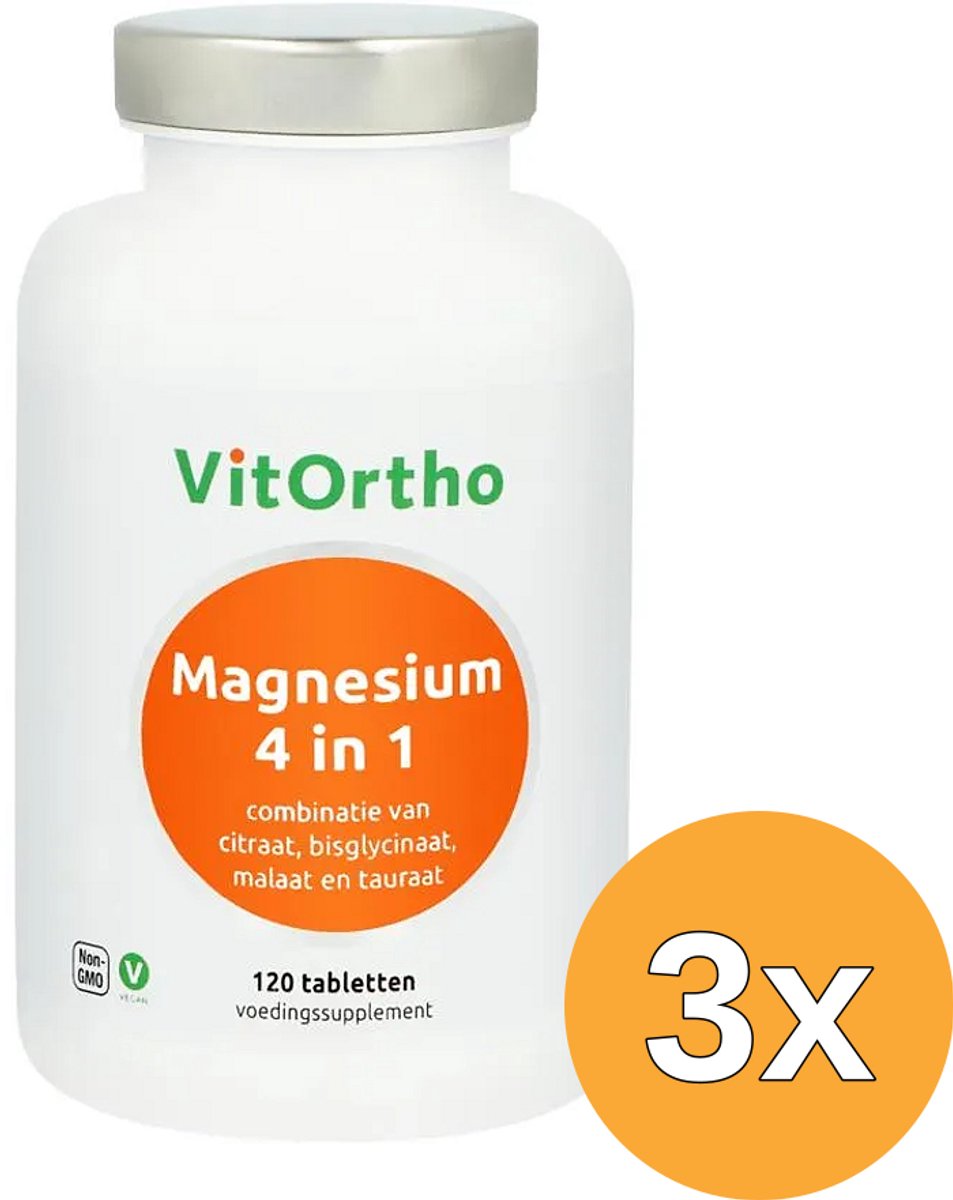 3x VitOrtho Magnesium 4 in 1 (120 tabletten)