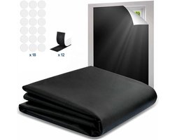 Verduisterings gordijn - warmte/licht werend doek - 1 Meter x 1.45 Meter - 100% verduisterend + Isolerend + Makkelijke Bevesteging