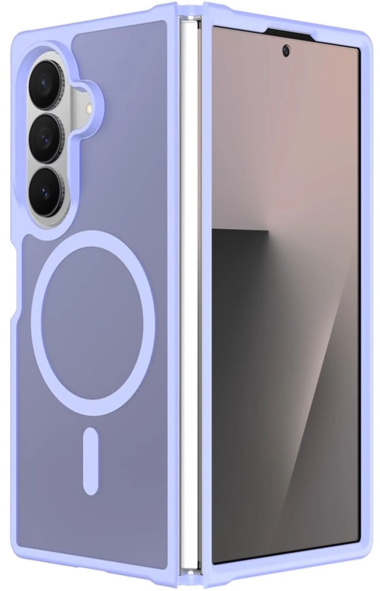Hoesje voor Samsung Galaxy Z Fold 8 Ultra – Hybrid Back Cover - Compatible met MagSafe – Schokabsorberend TPU & Hard PC – Matte Semi Transparante Beschermhoes Paars