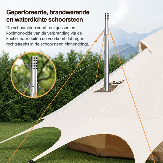 Tentkachel - uJOY - Werkt op hout en houtskool - Voor kamperen en outdoor gebruik - Draagbaar ontwerp - Voor 3 tot 5 personen — afbeelding 3