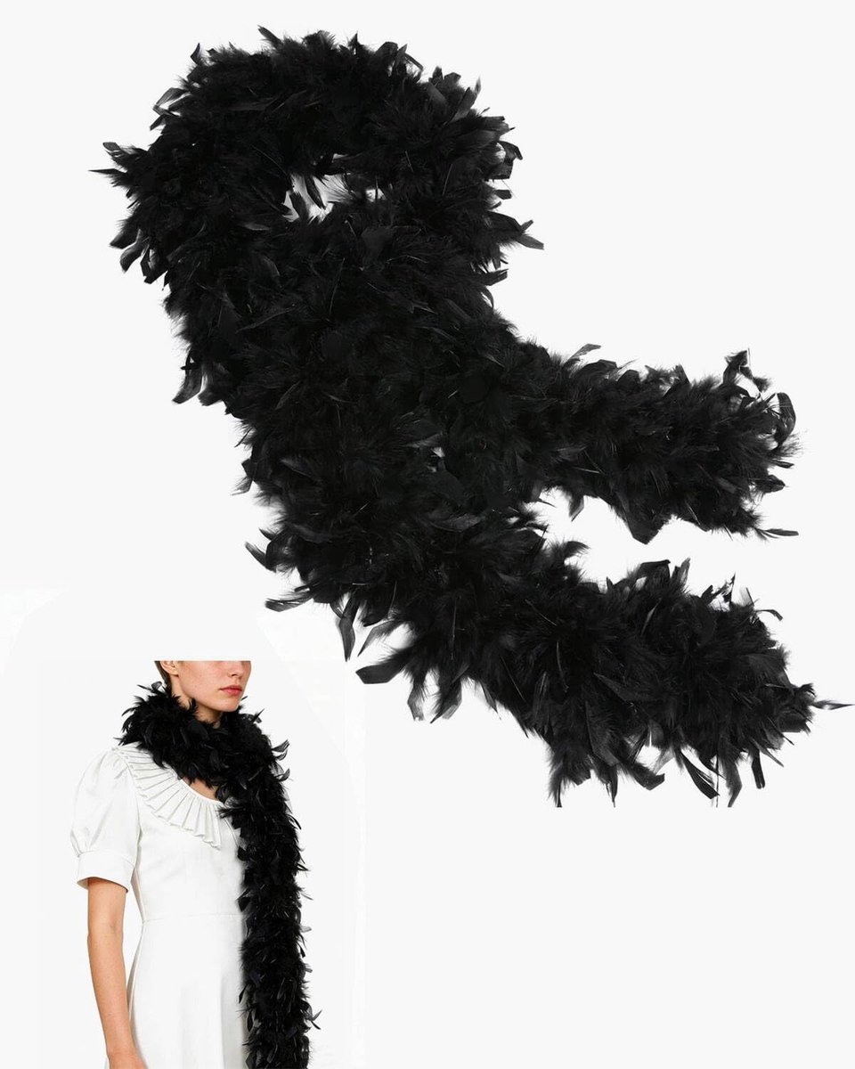 Verkleedboa van 120 cm in zwart, perfect voor dans, bruiloften, feesten en Halloween accessoires