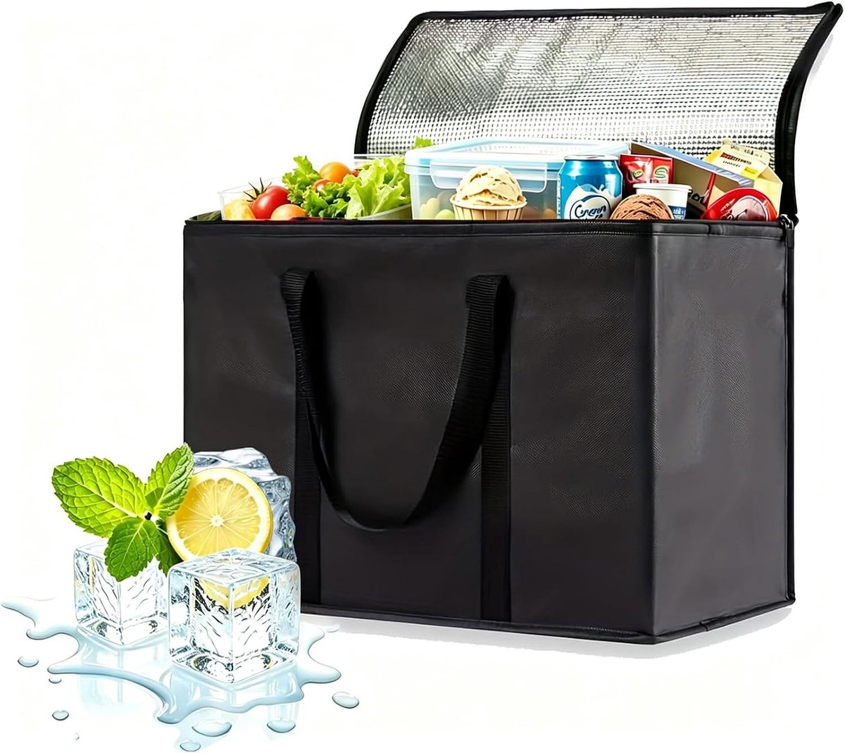Grote opvouwbare koeltas van 35 liter voor picknick, camping en levensmiddelenvervoer, duurzaam en praktisch