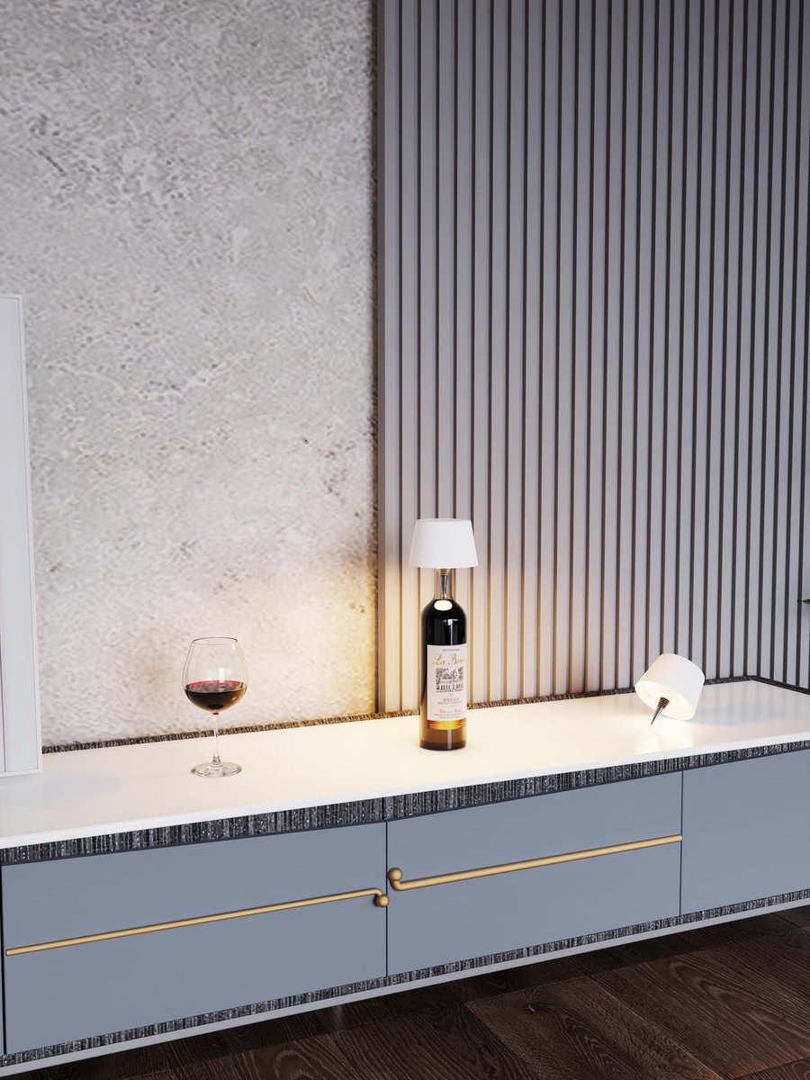 SnelShoppen - MU LIN Oplaadbare Draadloze Flessenlamp met Touch-bediening, Dimbaar en 3 Kleurmodi, Ideaal voor Woonkamer, Restaurant, Tuin en Feesten