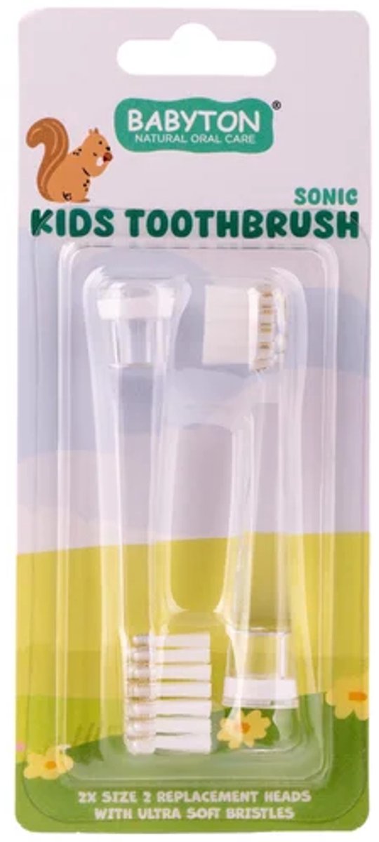 BABYTON - Vervangborstels voor Sonische Tandenborstel - Baby en kind - Set van 2 stuks
