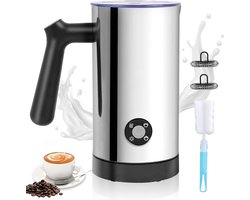 Elektrische Melkopschuimer - Automatische Opschuimer - Koffie Maken - 4-in-1 Functies - 300 ml - Zilver