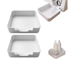 2 stuks - Lekbak - Lekbak wasmachine afvoer - Wasmachine afvoer bakje - 17,8 ×17,8cm - Wit - voor restwater frontlader, ook bruikbaar als opbergbak in badkamer en wasruimte