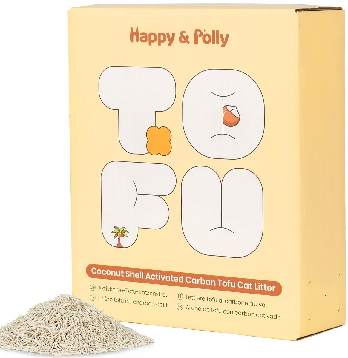 SnelShoppen - Tofu kattenbakvulling - snel klonterend, doorspoelbaar, ultra-absorberend, weinig tracking, 100% natuurlijk met kokoskool, 2,5 kg