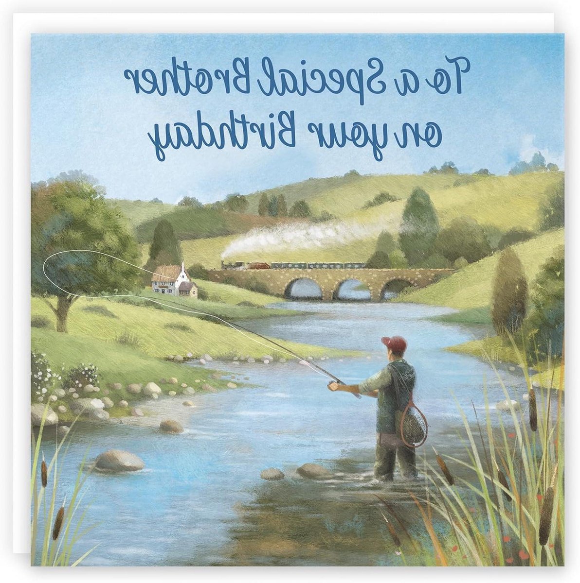 Verjaardagskaart Vliegvissen - Kaart voor Broer - Verjaardag Vieren - FSC Gecertificeerd Papier - 148 x 148 mm - Multicolor