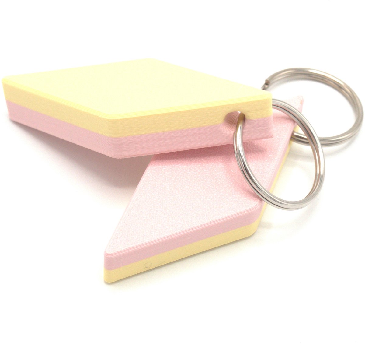 Ruit spek - Sleutelhanger – Dutch Design- 3D Geprint - Oud-Hollands Snoepgoed - 2 stuks - geschenk - kado- tassenhanger-spekje-hanger-snoepje-tas