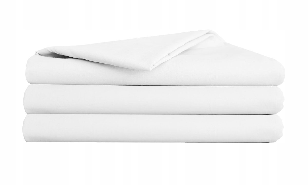 KONEY - Laken zonder elastiek 160 x 200 cm - katoen - Wit - 130-140 g/m²