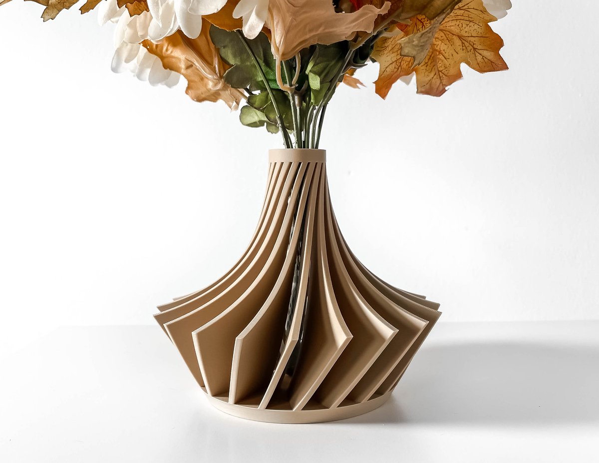 Skushy Vaas Karioshort - Geschikt voor Bouwbloemen - Japandi Designvaas voor Droogbloemen en Kunstbloemen - Sculpturale Decoratieve Vaas - Moderne Woondecoratie