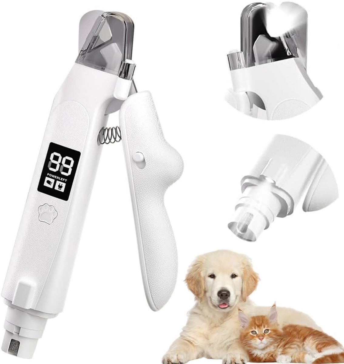 SnelShoppen - Light Scissors Pro 2-in-1 LED Claw Scissors voor Honden en Katten - Veilig Klauwverzorging met Scherm, Splash Guard, Catch Tray, Stil en