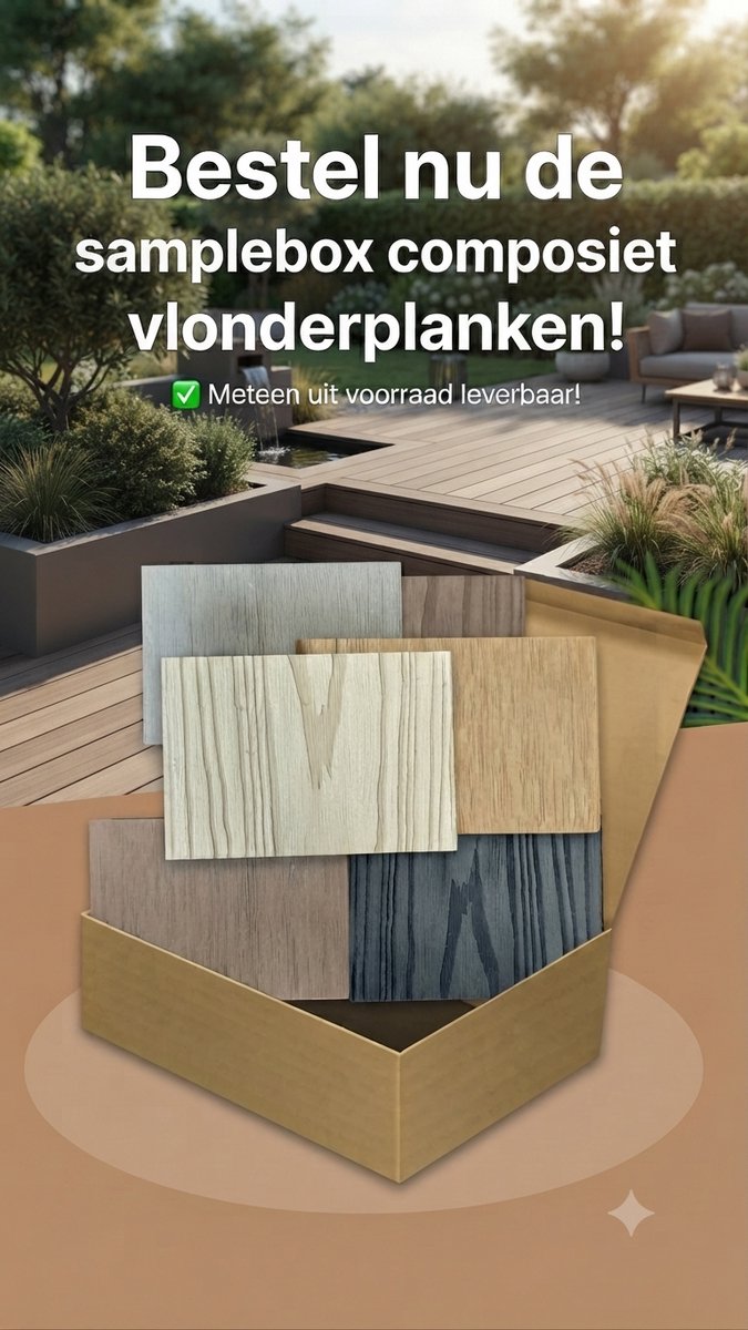 Samplebox Composiet vlonderplanken - Massieve composiet vlonderplank - vlonderplanken - composiet - vlonderplank