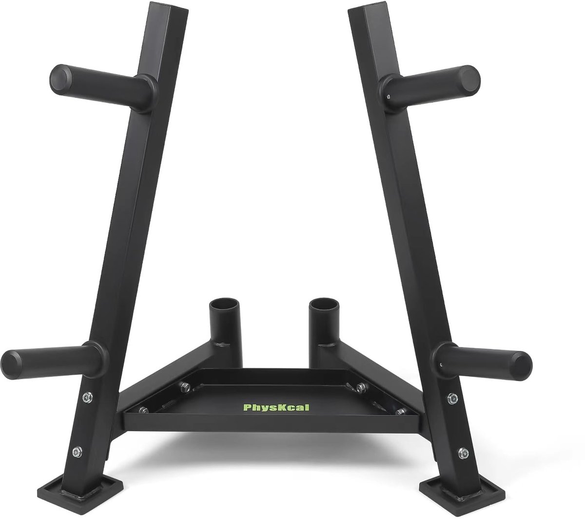 SnelShoppen - Robuuste Halterschijfhouder van Staal - Stabiele Halterhouder voor Fitness en Thuis Gym - Geschikt voor 50mm Halterschijven - Zwart
