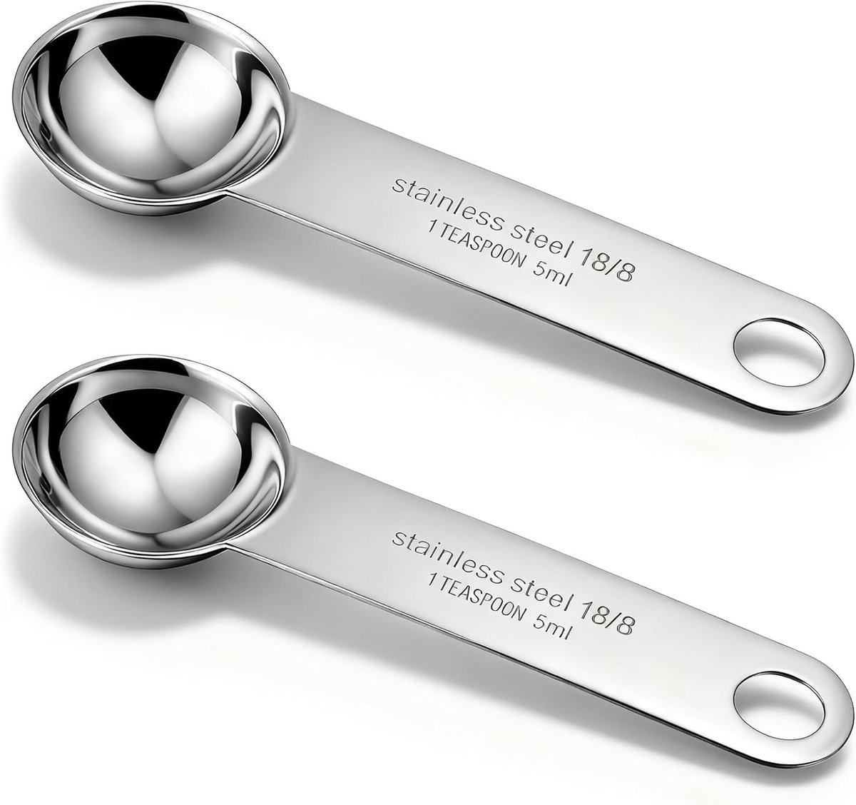 2 STUKS 1 theelepel maatlepels individuele maatschep 5 ml enkele theelepels eetlepel roestvrij staal maatlepels lange - ShopVlot