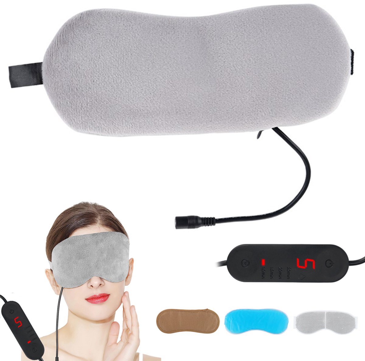 Verwarmd Oogmasker - Katoenen Oogmasker - Instelbare Temperatuur - Geschikt Voor Droge Ogen Blefaritis En Chalazion