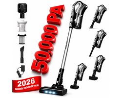 TurboTronic VS280 - 50000PA Cyclonic - 2-in-1 draadloze Steelstofzuiger met kruimeldief – hoge…