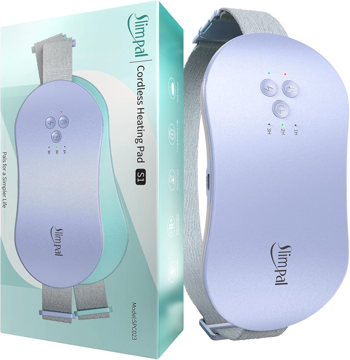 SnelShoppen - Draadloze Elektrische Menstruatie Verwarming Pad Voor Krampen, Oplaadbare Draagbare Warmtepad, Verwarmingsgordel in Paars, Comfortabel e
