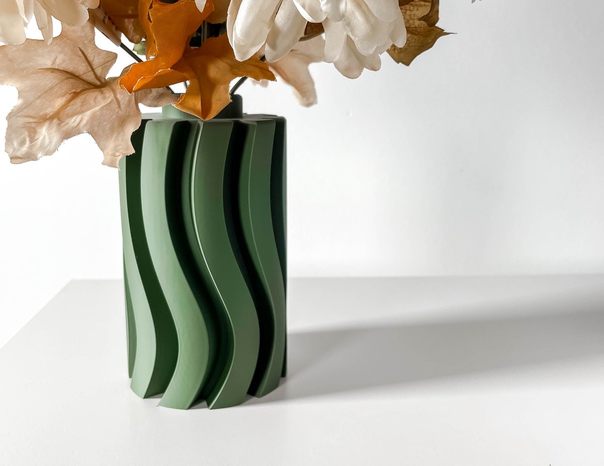 Skushy Vaas Orin - Geschikt voor Bouwbloemen - Japandi Designvaas voor Droogbloemen en Kunstbloemen - Sculpturale Decoratieve Vaas - Moderne Woondecoratie
