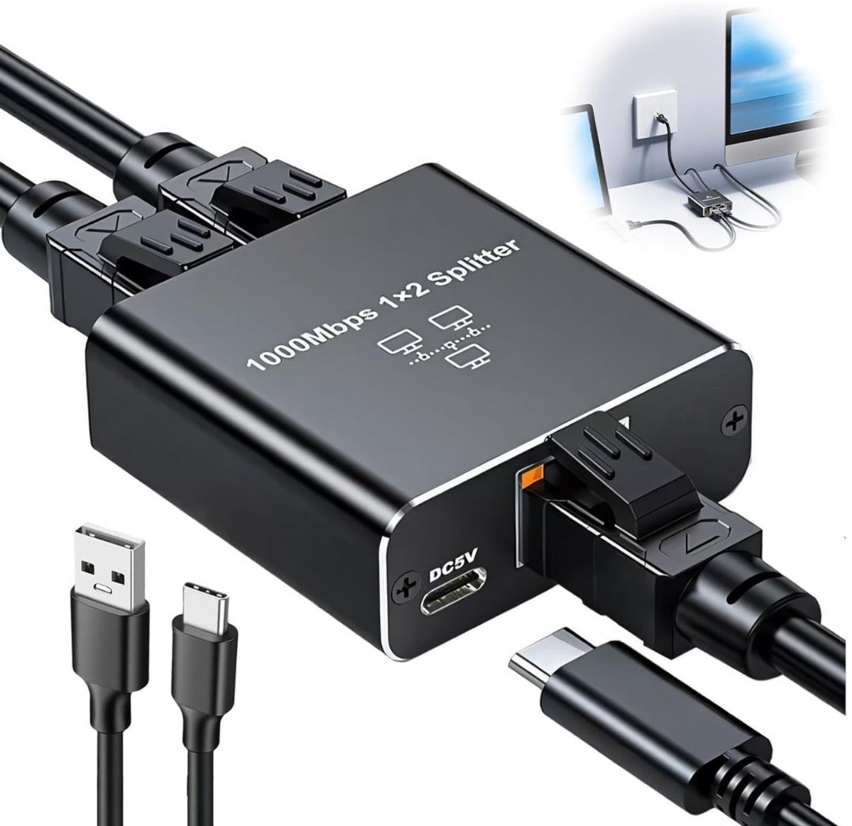 ApexArte® Netwerk Switch - Netwerk Splitter - Unmanaged