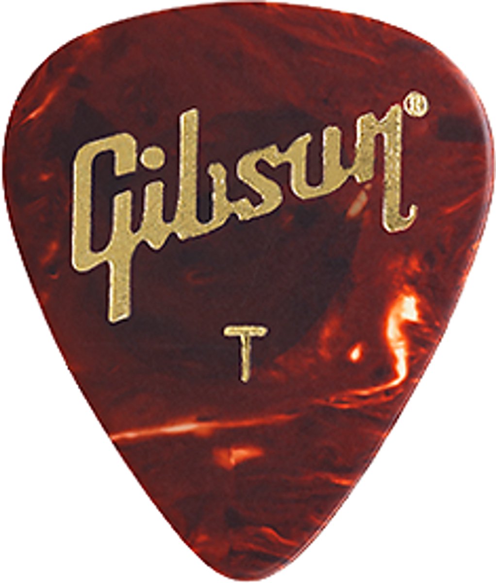 Gibson - Tortoise Picks - Plectrums - Celluloid - Thin - Verpakking Van 12