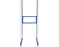 Droogrek Spuitcabine Verfdroogrek Droogwagen - Verstelbaar - 15 drooglagen – Zwenkwielen - Blauw - 300 kg gewichtscapiciteit -> 20 kg per laag