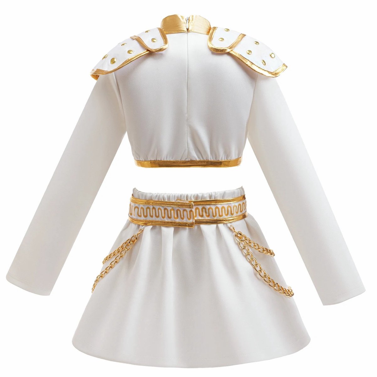 Joya Kids® K-pop Stijl Meisjes Verkleedset | Geïnspireerd op de Demonenjagers Helden | Wit & Goud Kostuum voor Kinderen | Verkleedkleding voor Carnaval & Halloween | Cosplay Outfit Meisje | | | Small — afbeelding 4