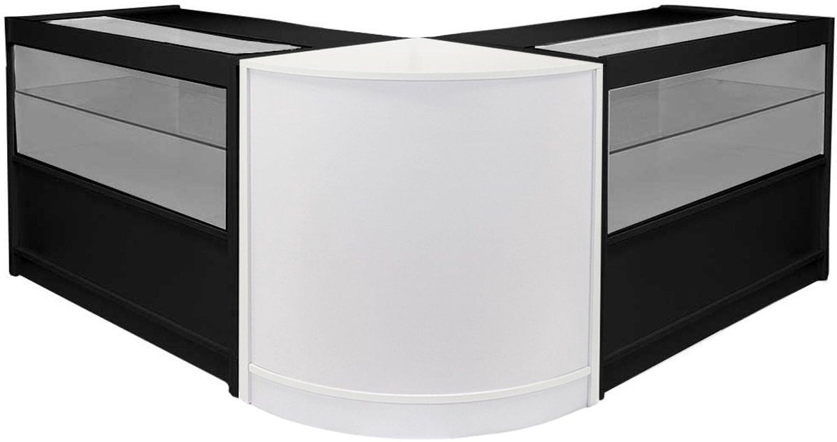 Emperor toonbankset - zwart en wit - 90x120x60 cm - glazen panelen