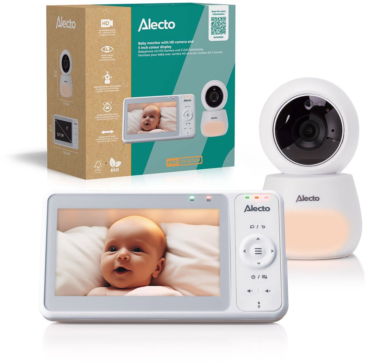 Alecto DVM2050 Babyfoon met Camera - 5 Inch HD Scherm - Product - €159,00
