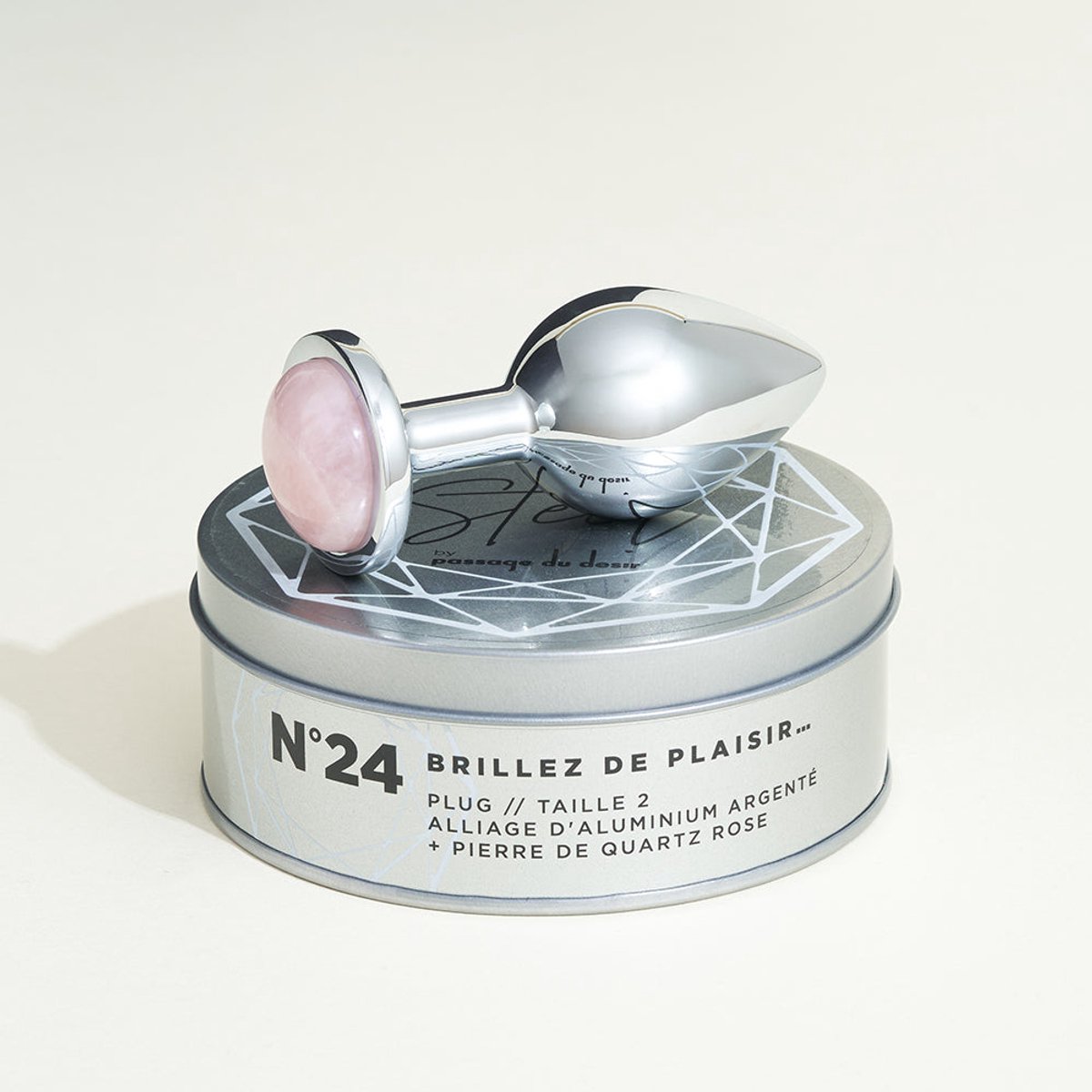 Metalen sieraad plug Quartz Steel