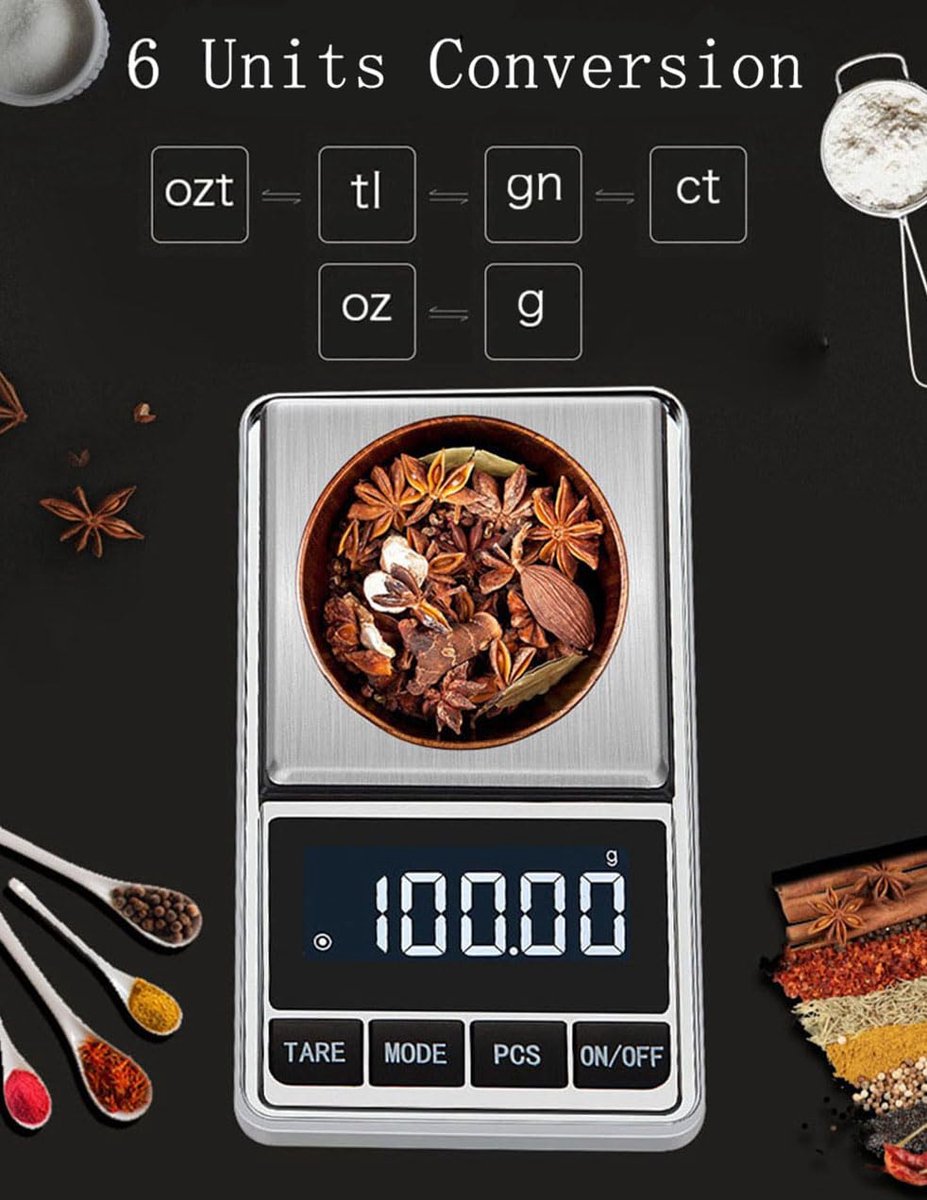 SnelShoppen - Digitale Precisie Weegschaal 200g x 0.01g - Mini Pocket Scale - Draagbare Elektronische Gewicht - Juwelen Schaal - Roestvrijstaal - Wit