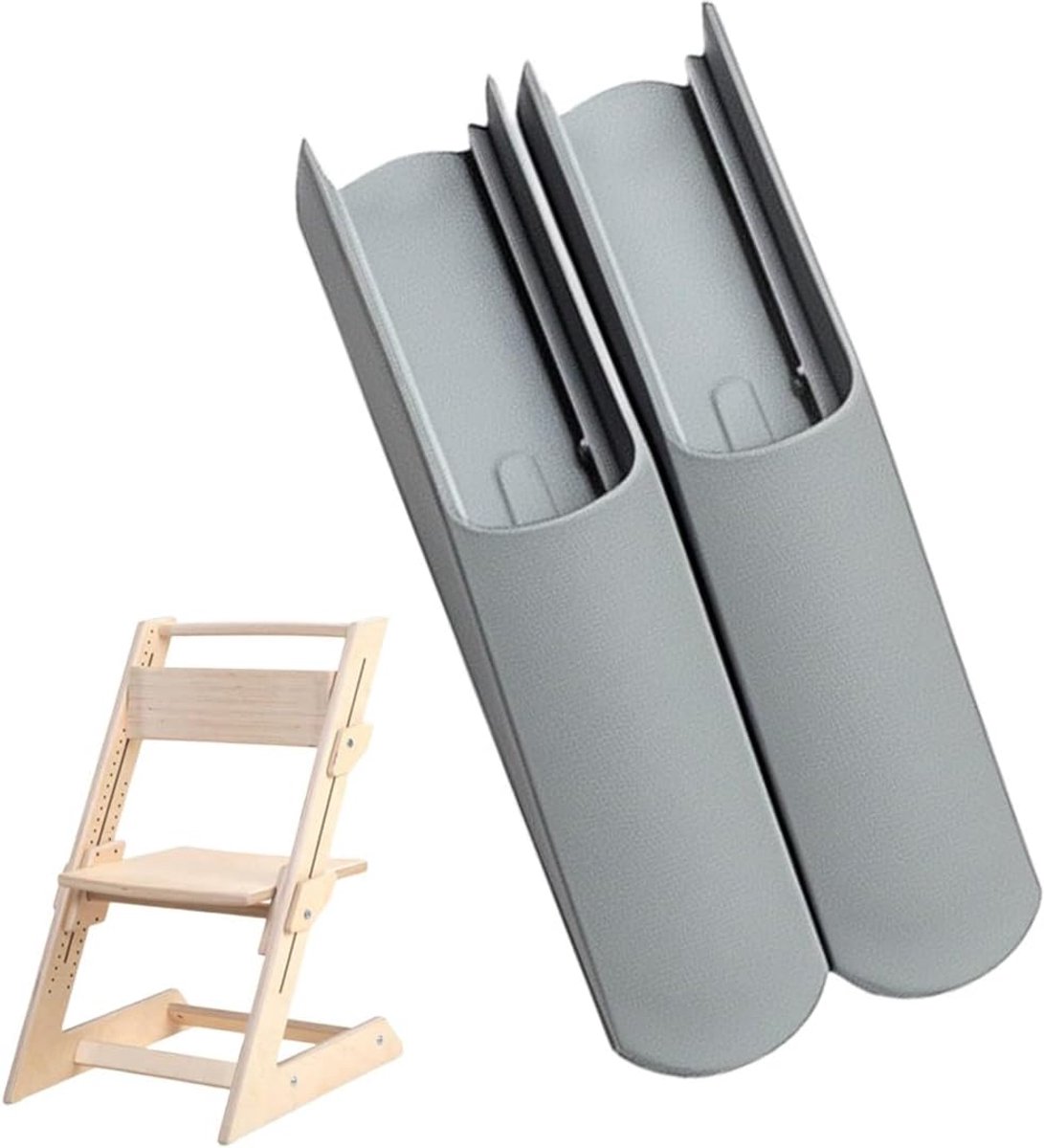 SnelShoppen - Leg Protector High Chair 2Pcs Kinderen Veiligheidstoebehoren voor Hoge Stoelen - Grijze Plastic Leg Inserts voor Tripp Trapp en Meer