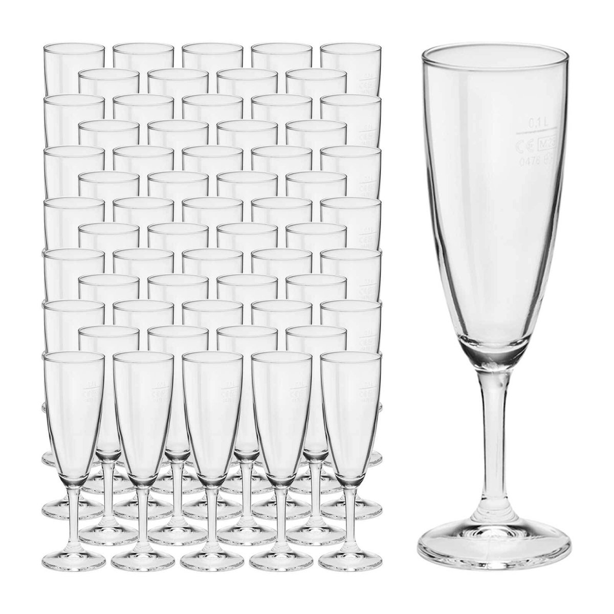 Sektkelche geeicht Prosecco 0,1 l Set van 60