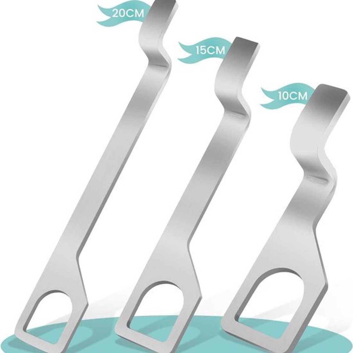 Achterbumpersteunstang 10/15/20 cm (3-pack), roestvrijstalen achterbumpersteunstang, geschikt voor Volkswagen T4 T5 T6 Multivan/California/Camping/Bus (3)