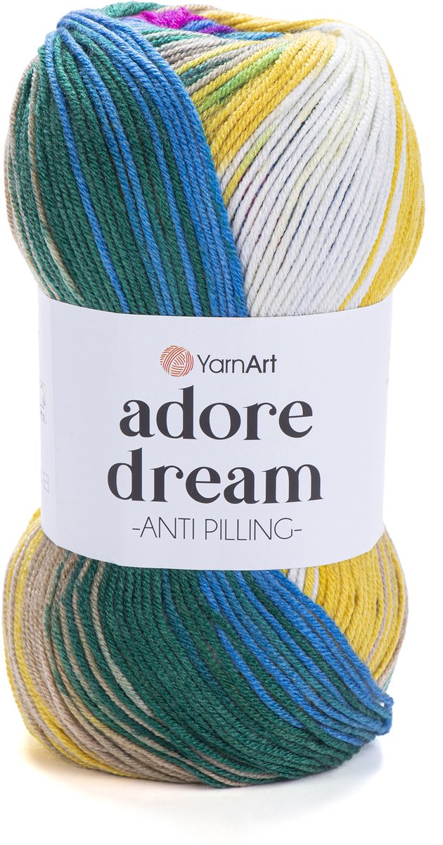 YarnArt Adore Dream – Anti-Pilling Acryl Garen met Kleurverloop – Zacht & Kleurvast – Ideaal voor Kleding en Accessoires - Kleur 1057