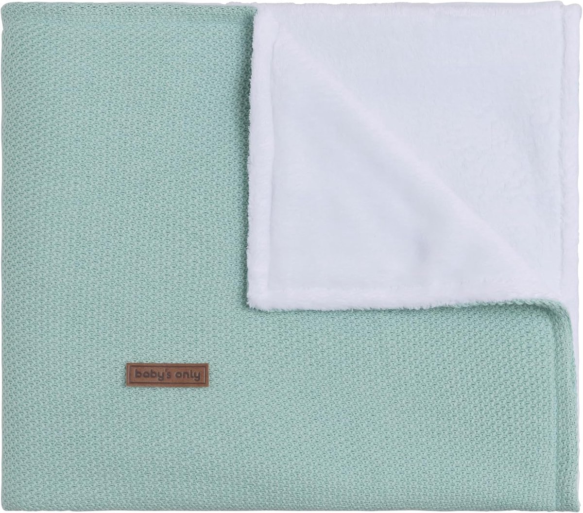 SnelShoppen - Gebreide wiegdeken voor baby's - Classic Babydeken voor jongens en meisjes - 2.7 TOG - 100x135cm - Mint - Ideaal voor herfst & winter