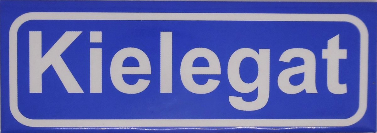 Souv© - koelkast magneet - plaatsnaam bord - kombord - souvenir - koelkastmagneetje - relatiegeschenk Kielegat
