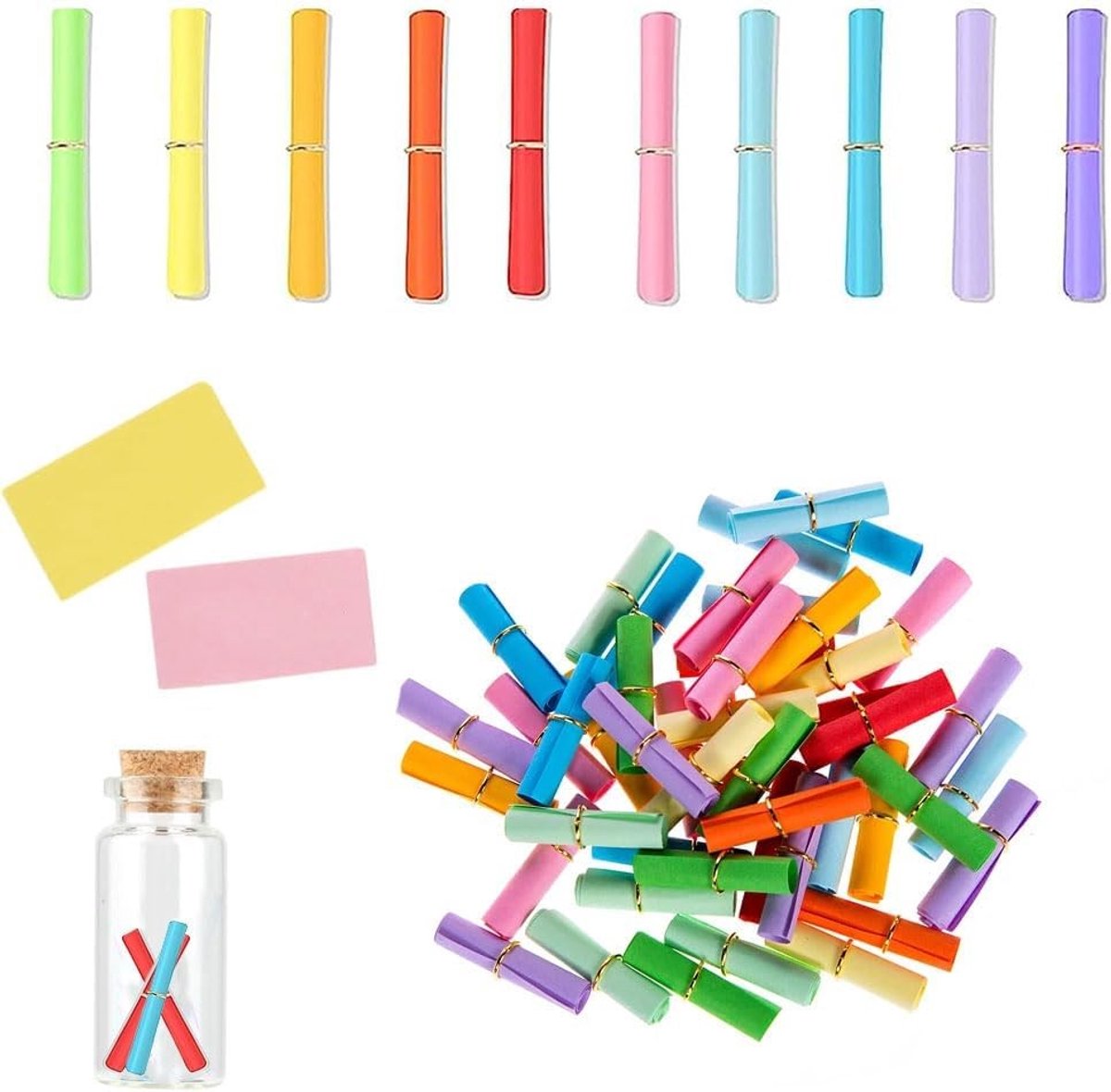 Kleurige Tombola Notities - 100 Stuks Lege Briefjes voor Verjaardagen, Jubilea en Creatieve Projecten
