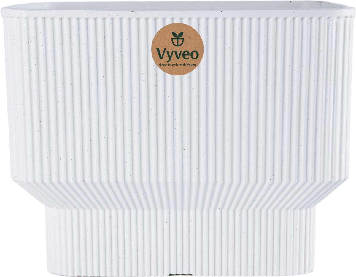 Vyveo - Bloempot Ciro - 31x24 - Wit - Bloempot voor binnen en buiten - Lichtgewicht - Breukbestendig - Vorstbestendig - UV-bestendig