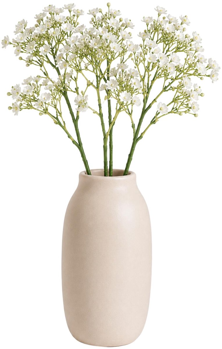 Bellatio Design Kunstbloemen Gipskruid Viette - 5x - 45 cm - wit - takken - kunst zijdeblo