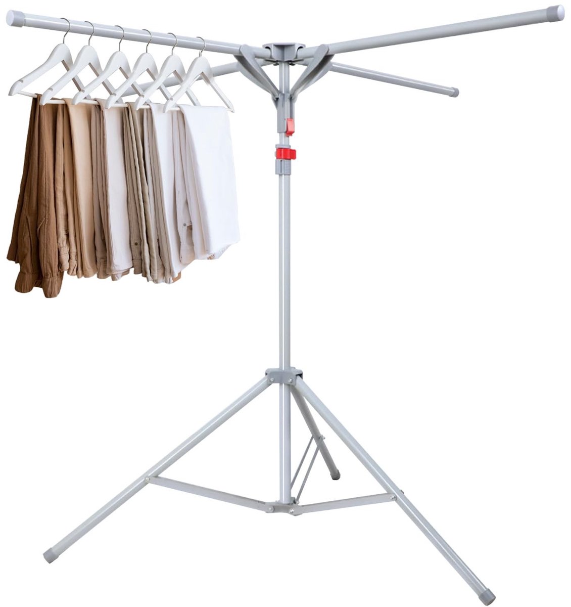 Dailygoods - Inklapbaar Droogrek met 4 Armen - Verstelbaar van 120 tot 170 cm