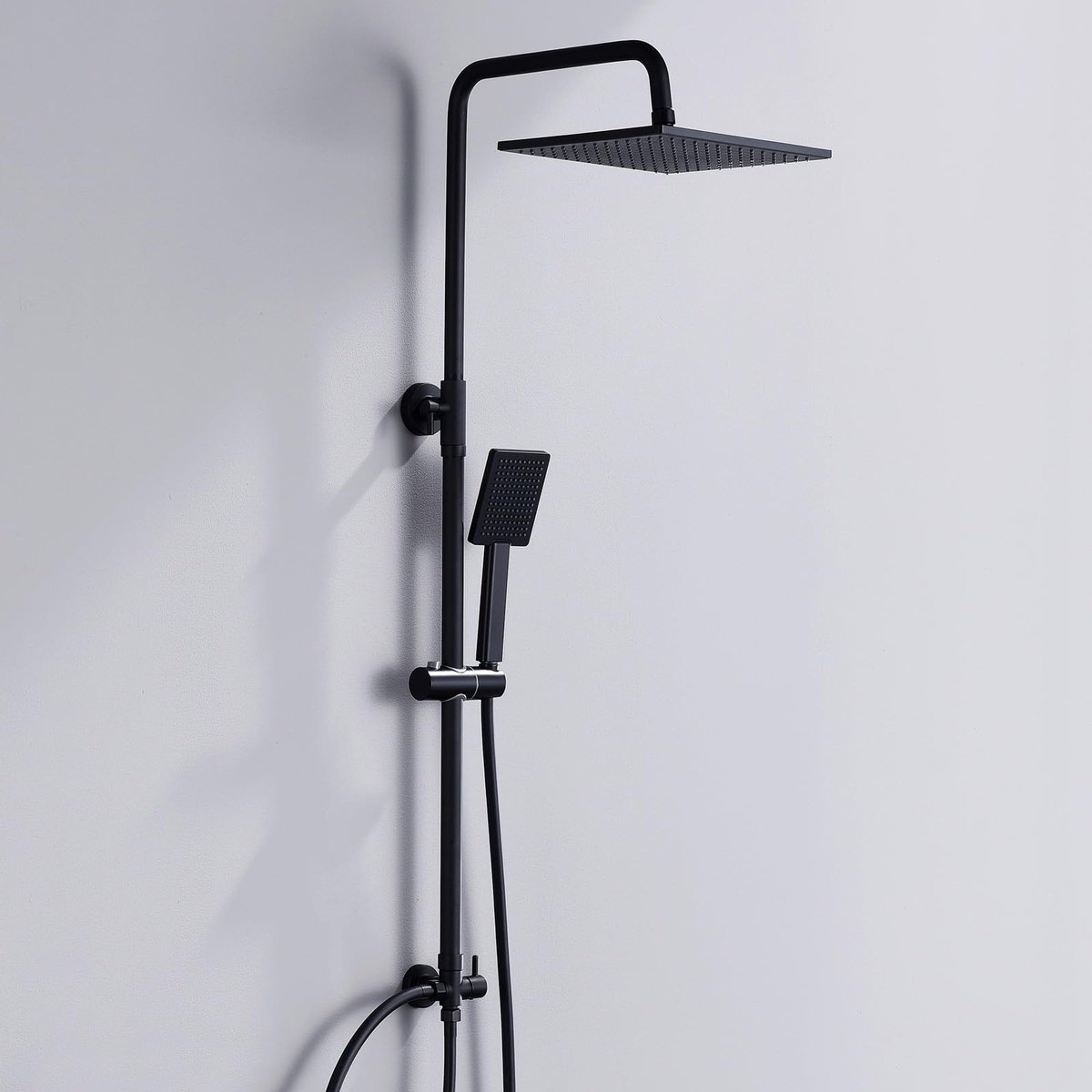 Dailygoods- Regendouche zonder armatuur - Doucheset - Vierkante douchekop 25 cm x 25 cm - Douchesysteem - In hoogte verstelbaar - Voor douchecabine/badkuip